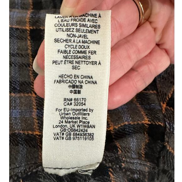 Free People Northern Bound Oversized Plaid Half Button Long Sleeve Shirt XS - Picture 10 of 13